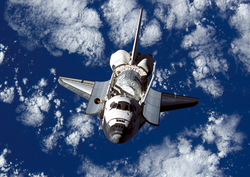 Space Shuttle Discovery in Low Earth Orbit on STS-120