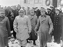 Gabriel González Videla inaugurating the Base General Bernardo O'Higgins Riquelme in Antarctica in 1948