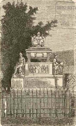 Mausoleum of O'Higgins in Cementerio General de Santiago, pictured by Recaredo Santos Tornero in Chile Ilustrado, in 1872