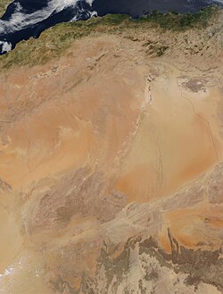 The Atlas Mountains' (top) rain shadow effect makes the Sahara even drier.