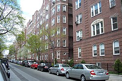 A residential street in Jackson Heights
