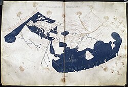An antiquated map of the Mediterranean Sea and surroundings