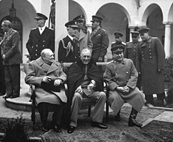 Churchill, Roosevelt, and Stalin at the Yalta Conference, February 1945