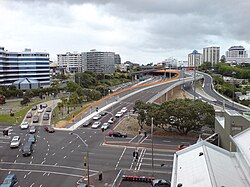 Nelson Street old off-ramp (highlighted) in 2007