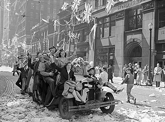 Celebrations in Toronto on 8 May 1945