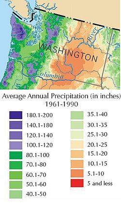 Washington has extensive variation in rainfall.