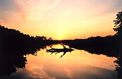 Sunset over a marsh at Cardinal Cove on the Patuxent River