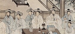A Joseon painting which represents the Chungin (literally "middle people"), equivalent to the petite bourgeoisie
