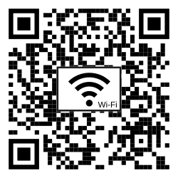 A QR code to automate a Wi-Fi connection, encoding the information WIFI:S:Wikipedia;T:WPA;P:Password1!;;