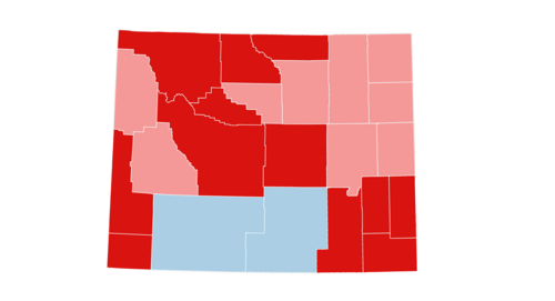 County flips from 1964: Democratic Hold Republican Hold Gain from Democratic