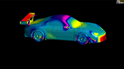 A simulation of aerodynamic package of a Porsche Cayman (987.2)