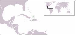 The location of the British Overseas Territory of the Turks and Caicos Islands
