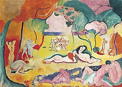 Henri Matisse, Le bonheur de vivre, 1905–1906, Barnes Foundation, Merion, PA. An Early Fauvist masterpiece.
