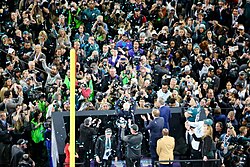 The Philadelphia Eagles are presented with the Vince Lombardi Trophy