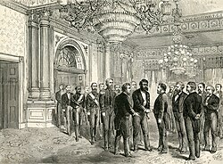 King Kalākaua meeting U.S. President Grant at the White House, 1874.