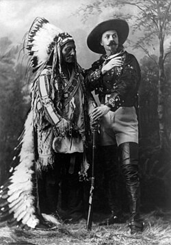 Sitting Bull and "Buffalo Bill" Cody in a studio portrait from 1885