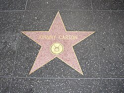 Carson's star on the Hollywood Walk of Fame