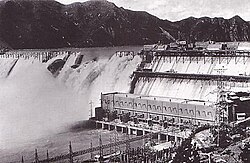 Sup'ung Dam under construction. (July 1942)