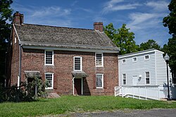 The Baker–Brearley House, one of many colonials located in the historic village of Lawrenceville
