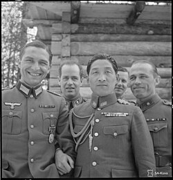 The visit of German, Italian, Japanese, Hungarian and Romanian military delegates in the Uhtua sector of the front on 5 April 1943