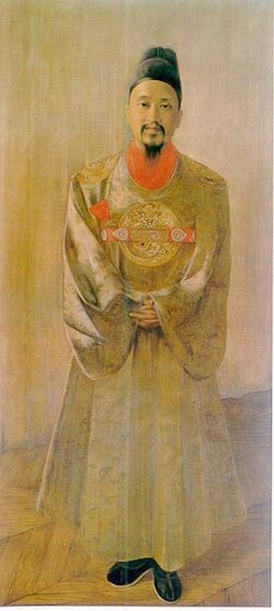 Emperor Gojong in 1898, painted by Hubert Vos