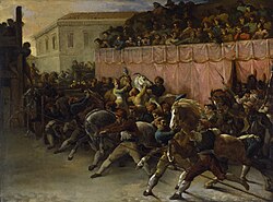 Riderless Racers at Rome by Théodore Géricault, 1817