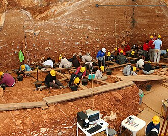 Excavations at Atapuerca, an archaeological site in Spain