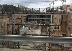 Constructing a subway station Prosek in Prague
