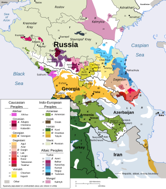Ethno-linguistic groups in the Caucasus region as of 1995[324]