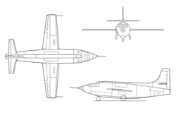 Bell X-1 orthographic diagram