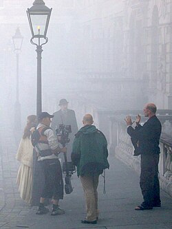 2004 filming of a 19th-century film scene set in London