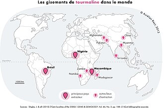Main tourmaline producing countries
