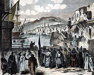 Public gathering in Beirut during the 1860 events