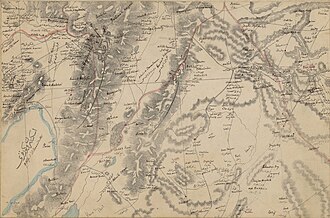 map of the Ottoman Vilayet of Aleppo showing Kurd Dagh under name of كرد طاغى, Kurd Dağ.
