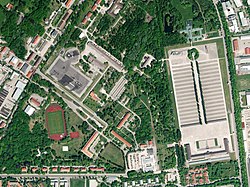Aerial photo of the memorial in 2012