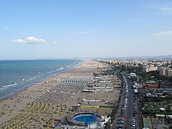 The beach and the coast of Rimini