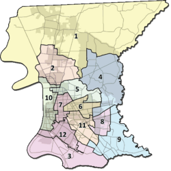 A map of East Baton Rouge Parish districts