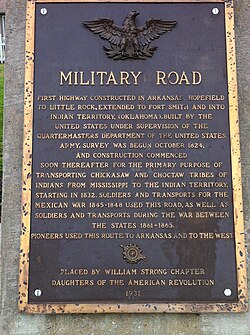 Historic Marker in Marion, Arkansas for the Trail of Tears