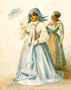 Creole woman with black servant, New Orleans, 1867
