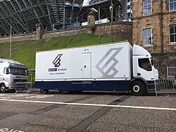 BBC Scotland's "OB2" at Edinburgh Castle for filming of the Royal Edinburgh Military Tattoo