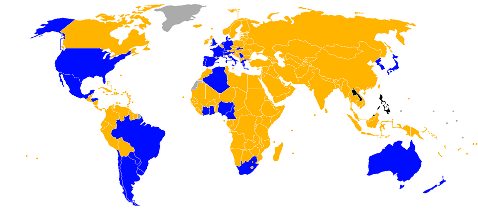 Country qualified for World Cup Country failed to qualify Country did not enter World Cup Country not a FIFA member