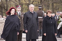 President Andris Bērziņš with Speaker of the Saeima and Prime Minister of Latvia
