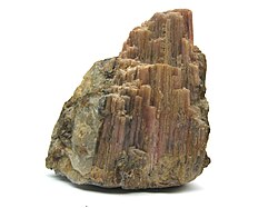 Tourmaline mineral, approximately 10 cm (3.9 in) tall
