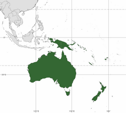 Australia's concept of Australasia, which includes Australia, New Zealand and Melanesia.