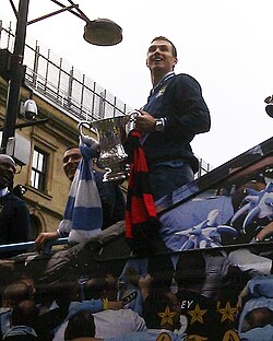 Džeko celebrates winning the FA Cup with Manchester City