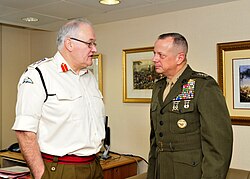 Wall meets with General John R. Allen, commander ISAF, in January 2012.