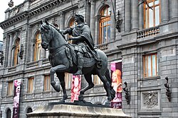 An equestrian statue by Manuel Tolsá in the Plaza Manuel Tolsá, Historic Center of Mexico City.