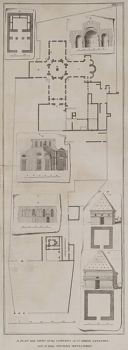 A Plan and Views of the Convent of St Simon Stylites, and of some Ancient Sepulchres, Richard Pococke, 1745