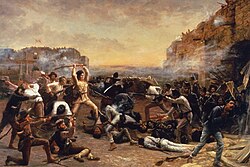 The 1836 Battle of the Alamo, part of the Texas Revolution, was fought between forces of Mexico and the Republic of Texas.