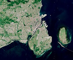 Satellite image of Copenhagen